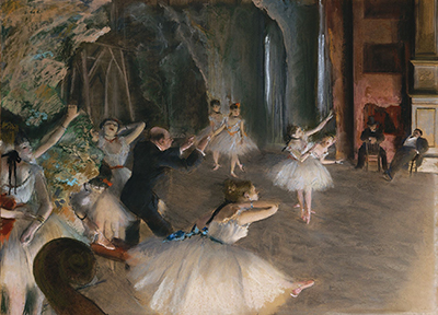 The Rehearsal of the Ballet on Stage Edgar Degas